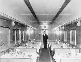 Interior of DD class dining car, circa 1967
