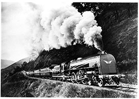 c.1936 - loco SAR 620 on centenary train in hills - SAR advertising composite photo