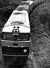 NT 72 at the head of a triple headed ore train on the North Australia Railway, circa 1968