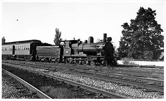 2.1964 - loco SAR Rx190 on Islington Workers train - end loading car - Goodwood